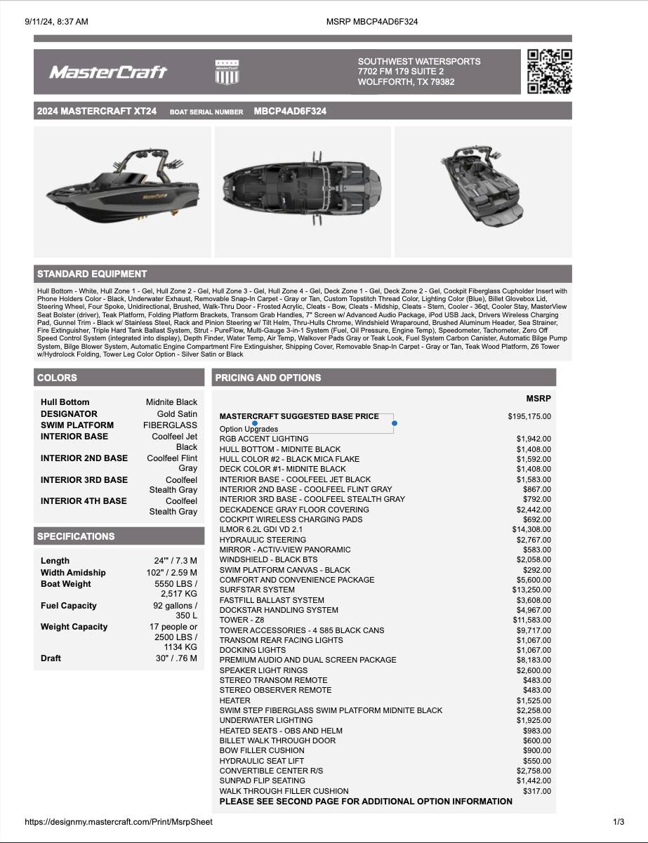 2024 MasterCraft XT24