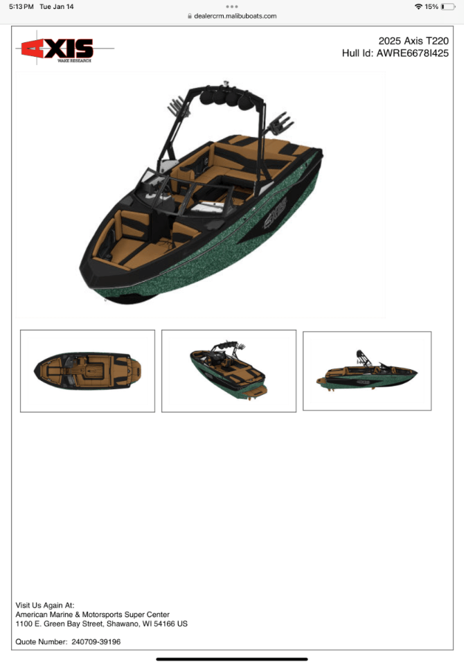 New 2025 AXIS T220 Wake Boat w/ Trailer