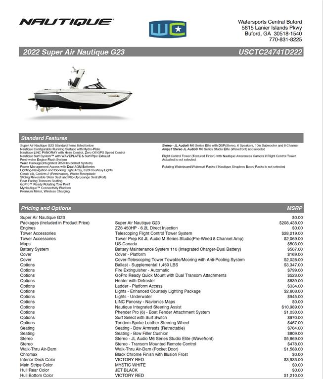 2022 Nautique G23 - Paragon Tower - Supplemental Ballast - Nautique Steering Assist - Loaded Icon